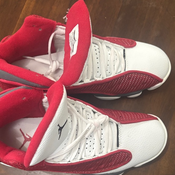 Jordan Kids Red and Gray High-Top Sneakers - Picture 5 of 11